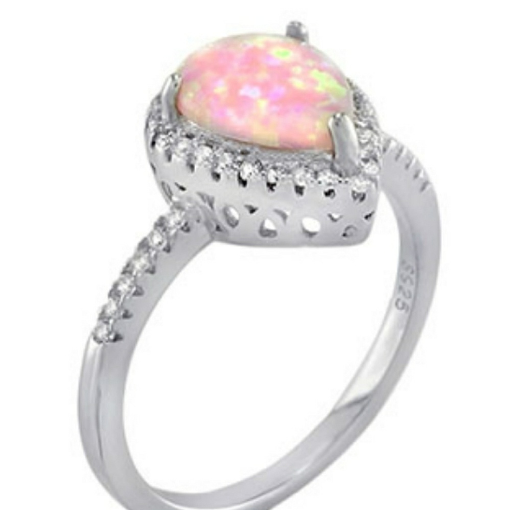 Beautiful pink opal ring